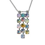 Necklace Pendant by Mariana Woman Beautiful Multi Colored Swarovski Crystals