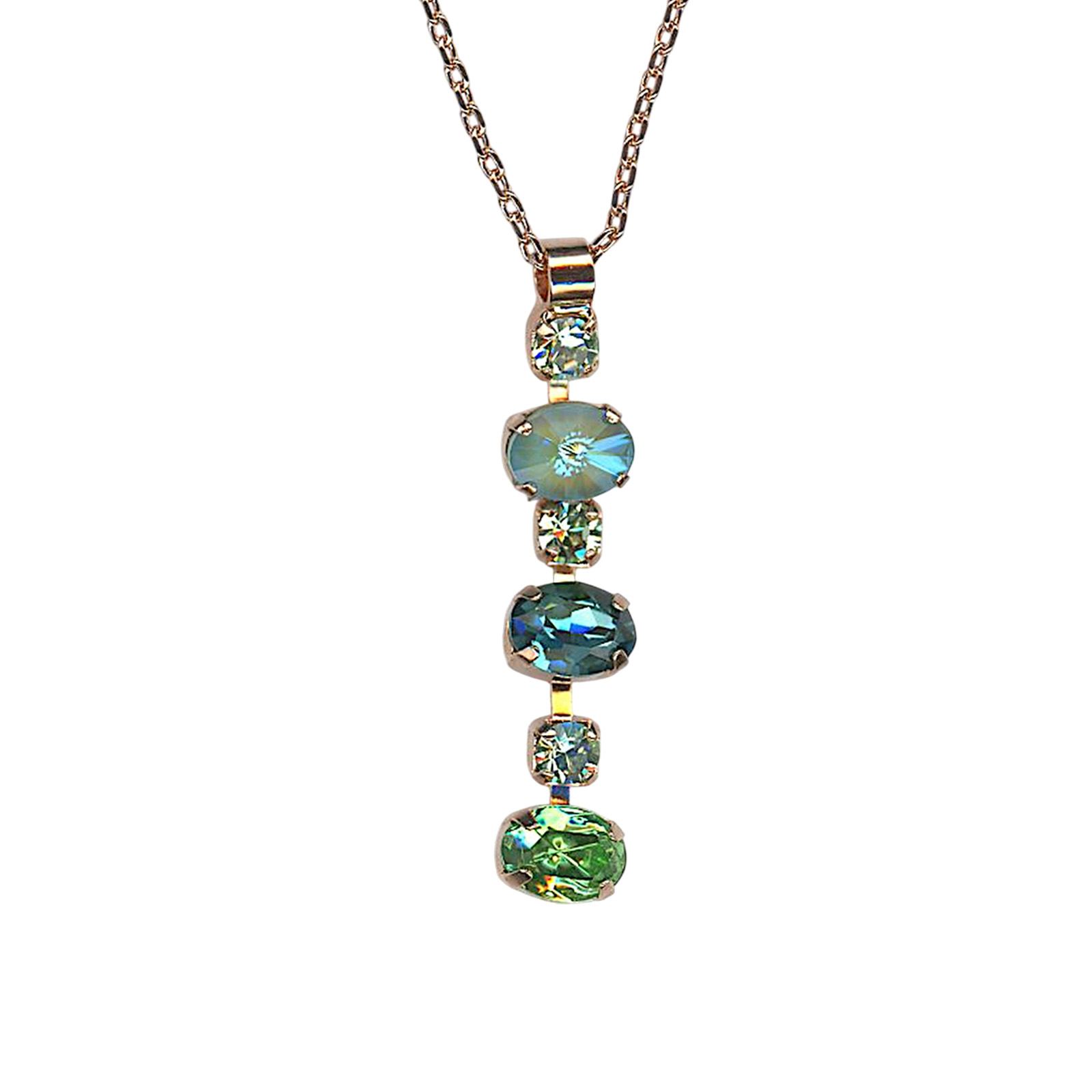 N-5508-3-4004-RG (1) Necklace Pendant by Mariana Woman Exquisite Peridot and Erinite Swarovski Crystals - Image 1