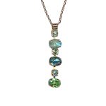 Necklace Pendant by Mariana Woman Exquisite Peridot and Erinite Swarovski Crystals - Image 2