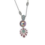 Necklace Pendant by Mariana Woman Lovely Rose and Turquoise Swarovski Crystals - Image 3