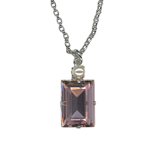 Necklace Pendant by Mariana Woman Elegant Rose and Pearl Swarovski Crystals