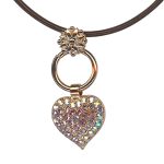 Necklace Pendant by Mariana Woman Shimmering AB and  Rose Swarovski Crystals - Image 3
