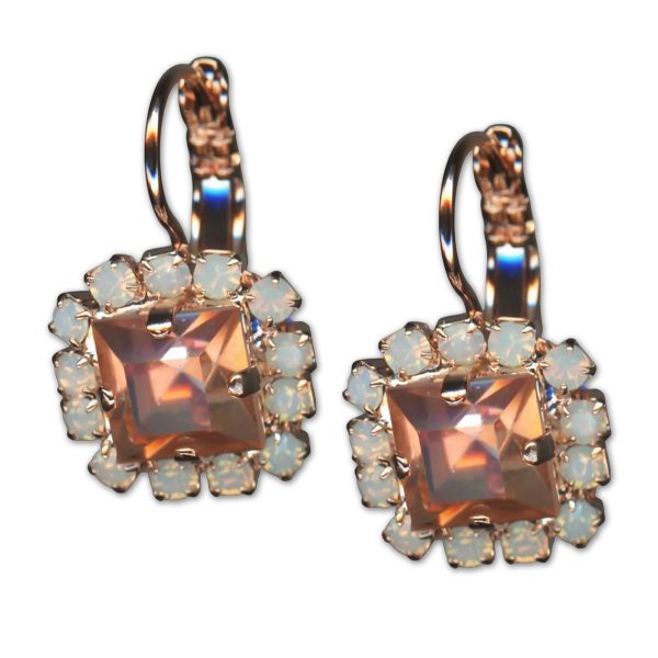 Earrings by Mariana Woman Elegant Champagne and Opal Swarovski Crystals
