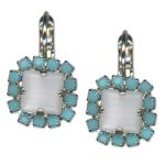 Earrings by Mariana Woman Gorgeous Opal and Turquoise Swarovski Crystals - Image 3