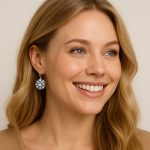 Earrings By Mariana Woman Elegant White Opal and Air Blue Opal Swarovski Crystals - Image 3