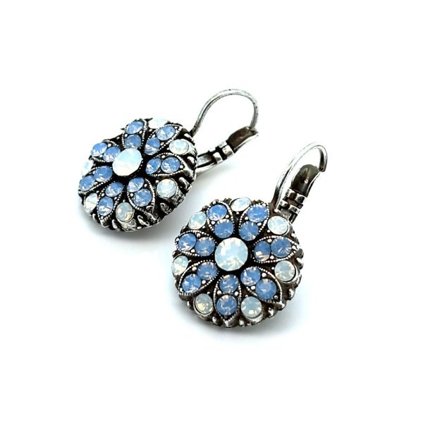 Earrings By Mariana Woman Elegant White Opal and Air Blue Opal Swarovski Crystals