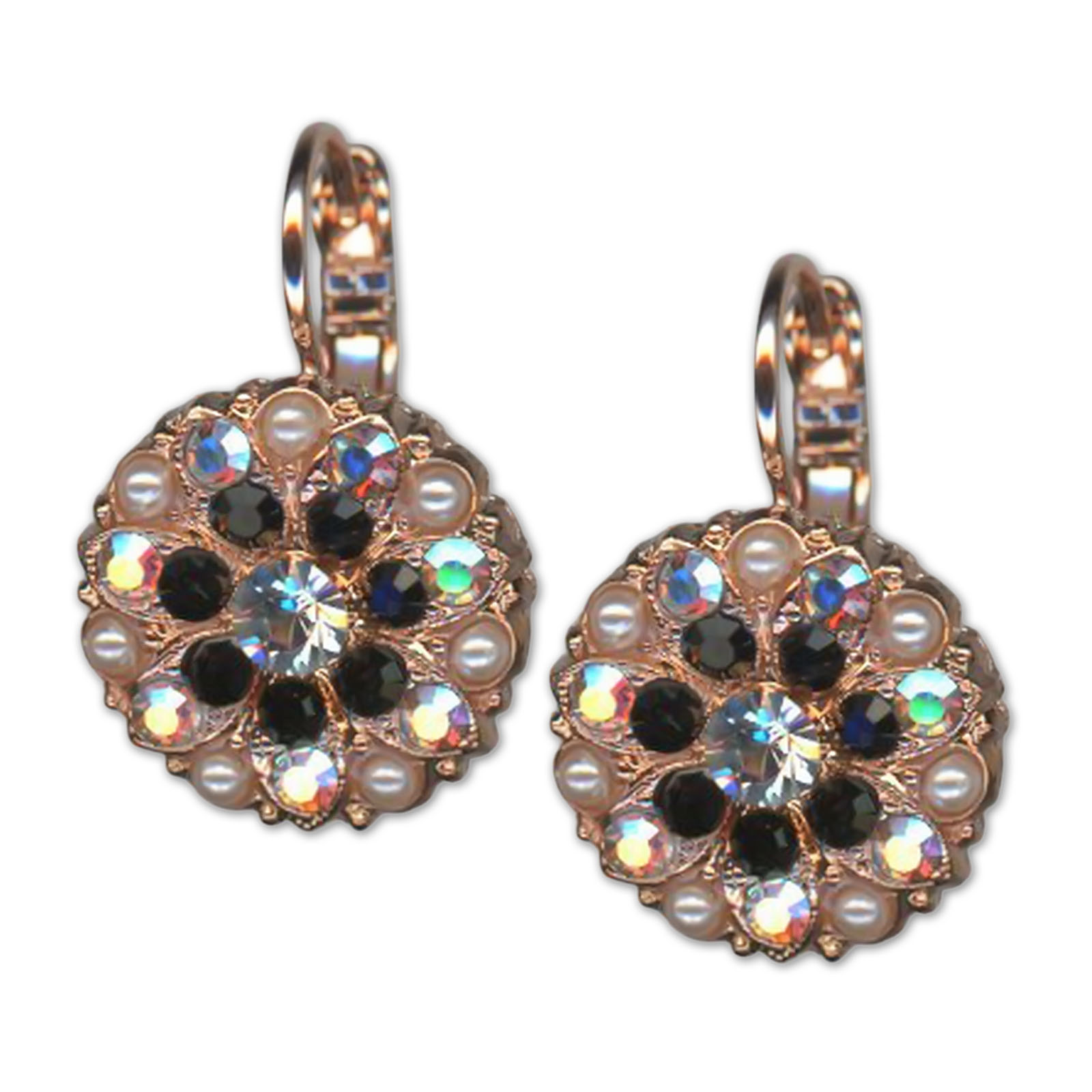 E-1029-4003-RG6 (3) Earrings by Mariana Woman Sophisticated Jet and AB Swarovski Crystals - Image 1