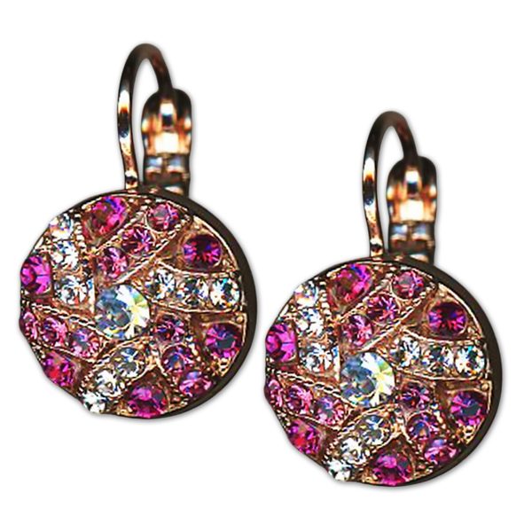 Earrings by Mariana Woman Lovely Fuchsia and Moonlight Swarovski Crystals