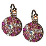 Earrings by Mariana Woman Lovely Fuchsia and Moonlight Swarovski Crystals - Image 2