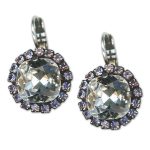 Earrings by Mariana Woman Faceted Clear and Violet Swarovski Crystals - Image 3