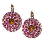 Earrings by Mariana Woman Beautiful Fuchsia and Astral Pink Swarovski Crystals - Image 3