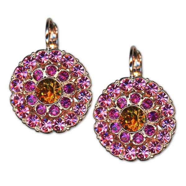 Earrings by Mariana Woman Beautiful Fuchsia and Astral Pink Swarovski Crystals