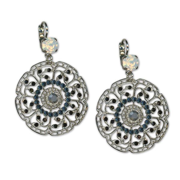 Earrings by Mariana Woman Exquisite Montana and Jet Swarovski Crystals