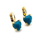 Earrings by Mariana Woman Heart Shaped Turquoise Swarovski Crystals - Image 4
