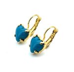 Earrings by Mariana Woman Heart Shaped Turquoise Swarovski Crystals - Image 2