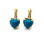 Earrings by Mariana Woman Heart Shaped Turquoise Swarovski Crystals