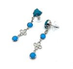 Earrings by Mariana Woman Dangling Turquoise and Opal Swarovski Crystals - Image 4