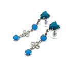 Earrings by Mariana Woman Dangling Turquoise and Opal Swarovski Crystals - Image 2