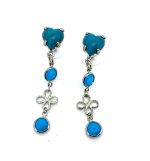 Earrings by Mariana Woman Dangling Turquoise and Opal Swarovski Crystals