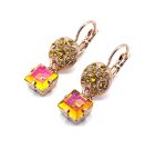 Earrings by Mariana Woman Exquisite Yellow and Astral Pink Swarovski Crystals - Image 2