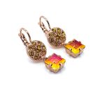 Earrings by Mariana Woman Exquisite Yellow and Astral Pink Swarovski Crystals - Image 3