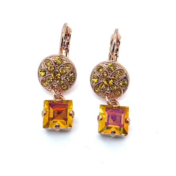 Earrings by Mariana Woman Exquisite Yellow and Astral Pink Swarovski Crystals
