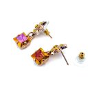 Earrings by Mariana Woman Beautiful Yellow and Astral Pink Swarovski Crystals - Image 3