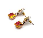 Earrings by Mariana Woman Beautiful Yellow and Astral Pink Swarovski Crystals - Image 2