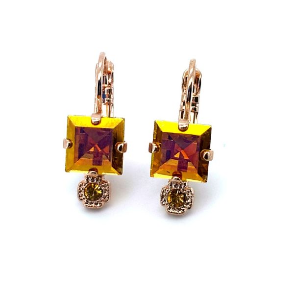 Earrings by Mariana Woman Stunning Astral Pink and Yellow Swarovski Crystals