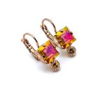 Earrings by Mariana Woman Stunning Astral Pink and Yellow Swarovski Crystals - Image 3