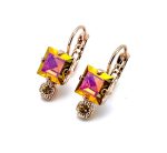 Earrings by Mariana Woman Stunning Astral Pink and Yellow Swarovski Crystals - Image 2