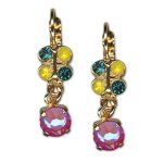 Earrings by Mariana Woman Chic Blush and Yellow Swarovski Crystals - Image 2