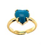 Ring by Mariana Woman Heart Shaped Turquoise Swarovski Crystals