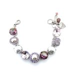 Bracelet By Mariana Woman Glamorous Violet and Pearls Swarovski Crystals-SP