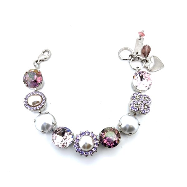 Bracelet By Mariana Woman Glamorous Violet and Pearls Swarovski Crystals-SP