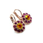 Earrings by Mariana Woman Gorgeous Fuchsia and Astral Pink Swarovski Crystals - Image 3