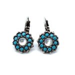 Earrings by Mariana Woman Adorable Shell Mineral and Turquoise Swarovski Crystals