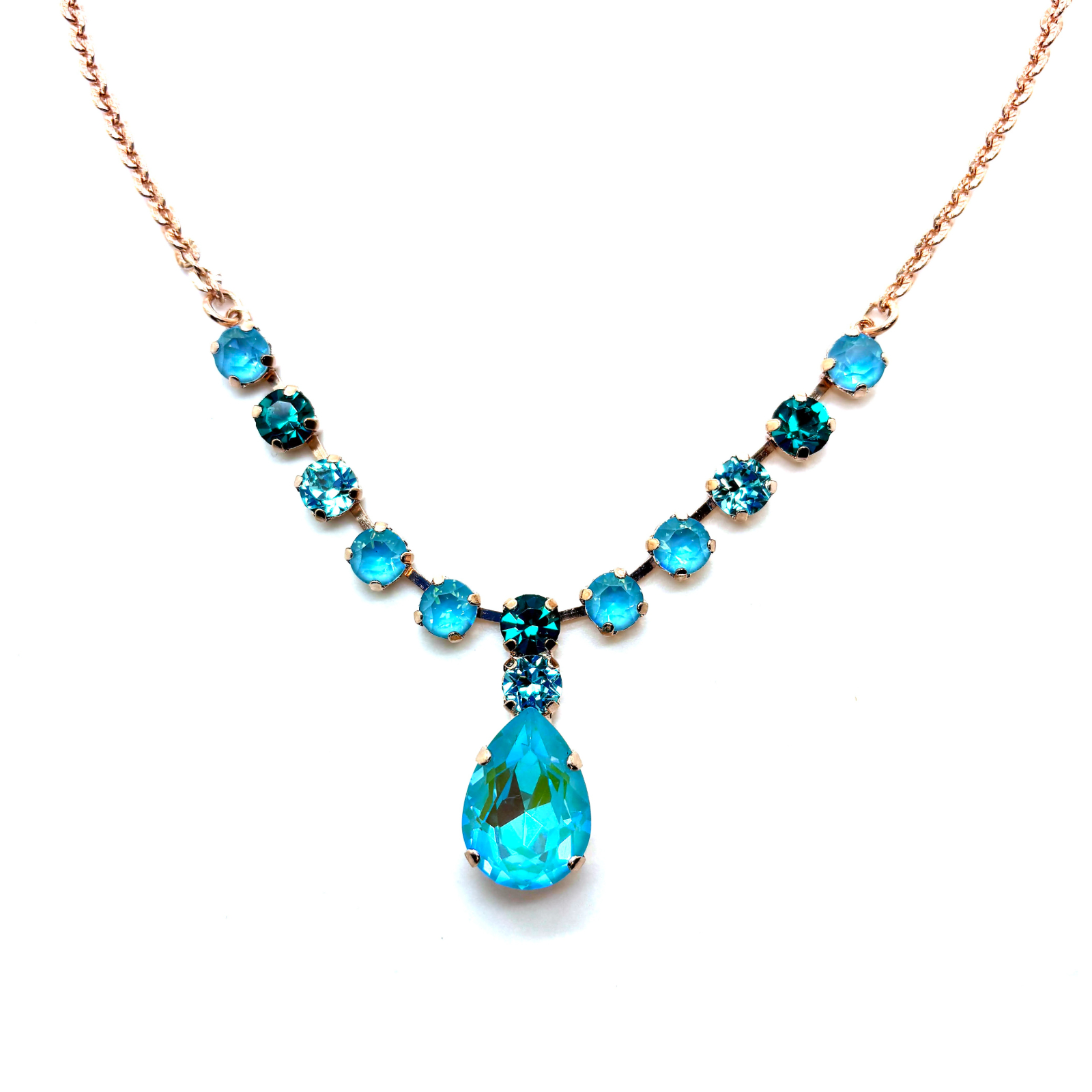 N-3044-30-RG (1) Necklace By Mariana Woman Elegant Laguna and Zircon Swarovski Crystals - Image 1