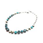 Necklace by Mariana Woman Beautiful Pearl Mineral and Turquoise Swarovski Crystals - Image 4