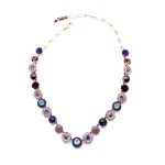 Necklace by Mariana Woman Elegant Amethyst Mineral and Jet Swarovski Crystals - Image 2