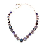 Necklace by Mariana Woman Elegant Amethyst Mineral and Jet Swarovski Crystals