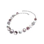 Necklace By Mariana Woman Timeless Lt. Amethyst and Pearls Swarovski Crystals - Image 2