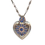 Necklace Pendant by Mariana Woman Heart Encrusted Sapphire Swarovski Crystals - Image 2