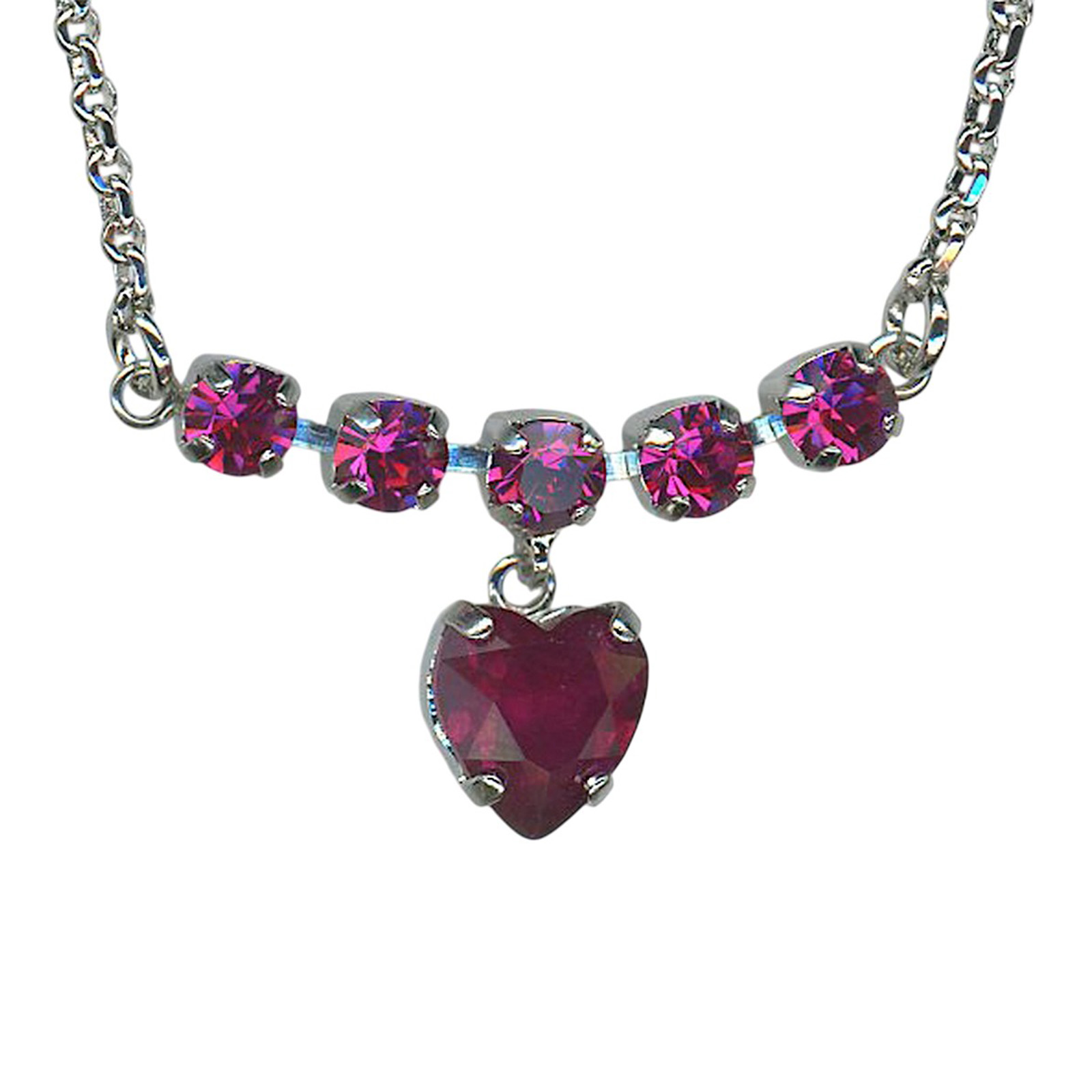 N-5100-1-502502-RO (1) Necklace Pendant by Mariana Woman Lovely Fuchsia Swarovski Crystals - Image 1