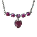 Necklace Pendant by Mariana Woman Lovely Fuchsia Swarovski Crystals - Image 3