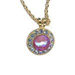 Necklace Pendant by Mariana Woman Beautiful Blush and Sapphire Swarovski Crystals