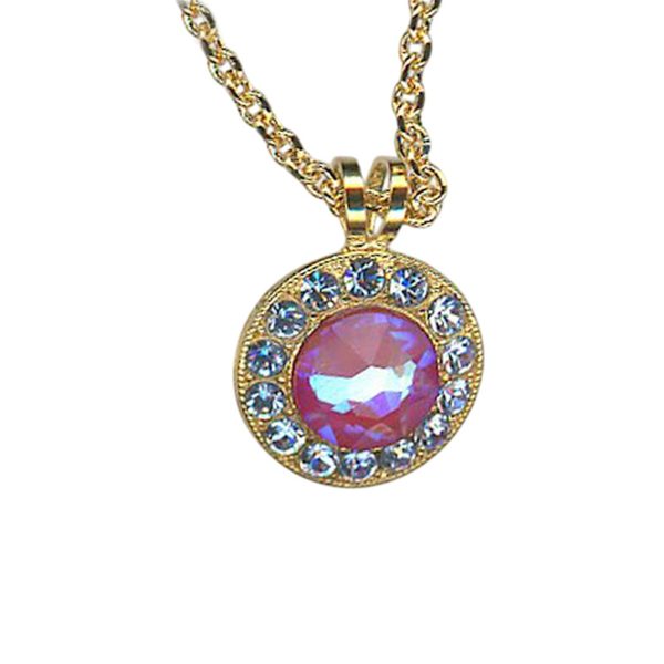 Necklace Pendant by Mariana Woman Beautiful Blush and Sapphire Swarovski Crystals