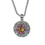Necklace Pendant by Mariana Woman Beautiful Rose and Jonquil Swarovski Crystals