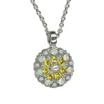 Necklace Pendant by Mariana Woman Floral Pearl and Jonquil Swarovski Crystals - Image 3