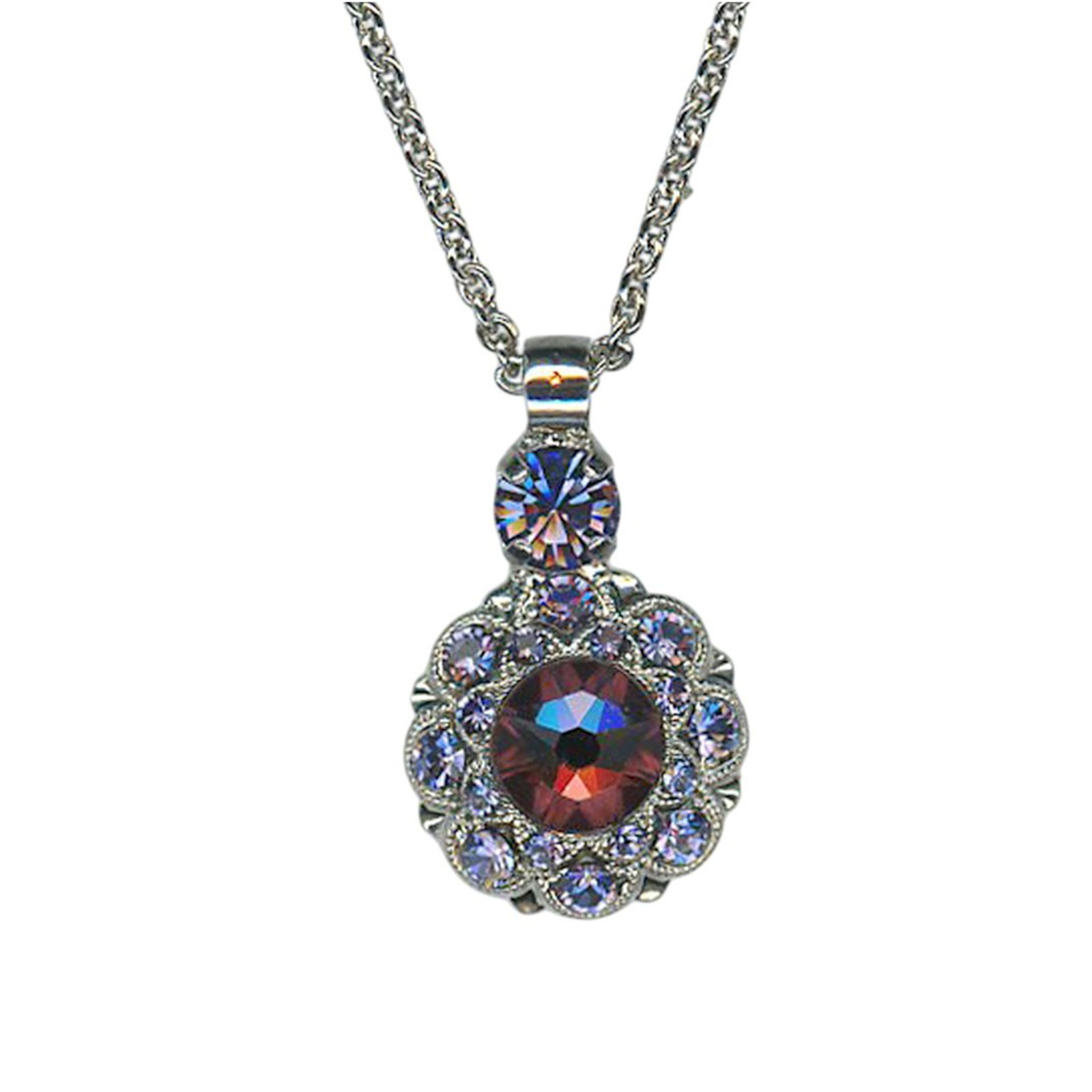 N-5417-539539-RO (1) Necklace Pendant by Mariana Woman Floral Tanzanite Swarovski Crystals - Image 1